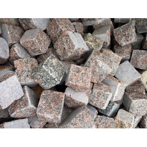 Granīta bruģakmens, sarkans, ~5 x 5 x 5 cm, kg (Bigbag > 1 t  250 €/t)